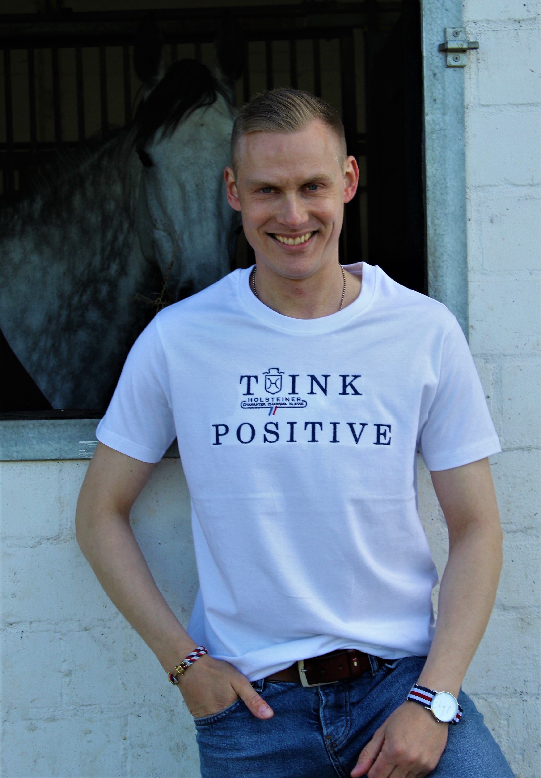 T-Shirt THINK POSITIVE Men's (3204) Blue and White