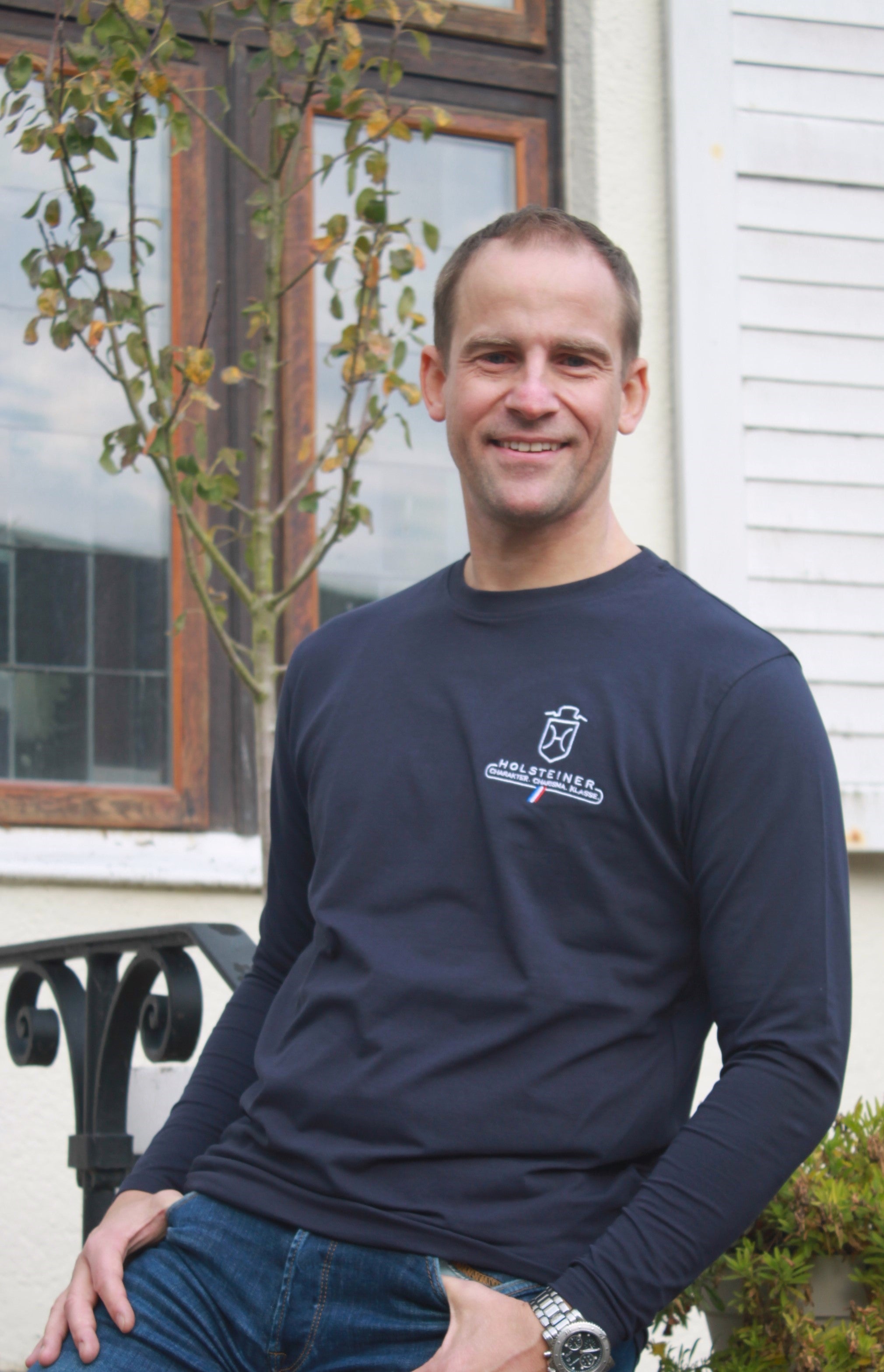 Herren Komfort-Langarmshirt, Rundhals