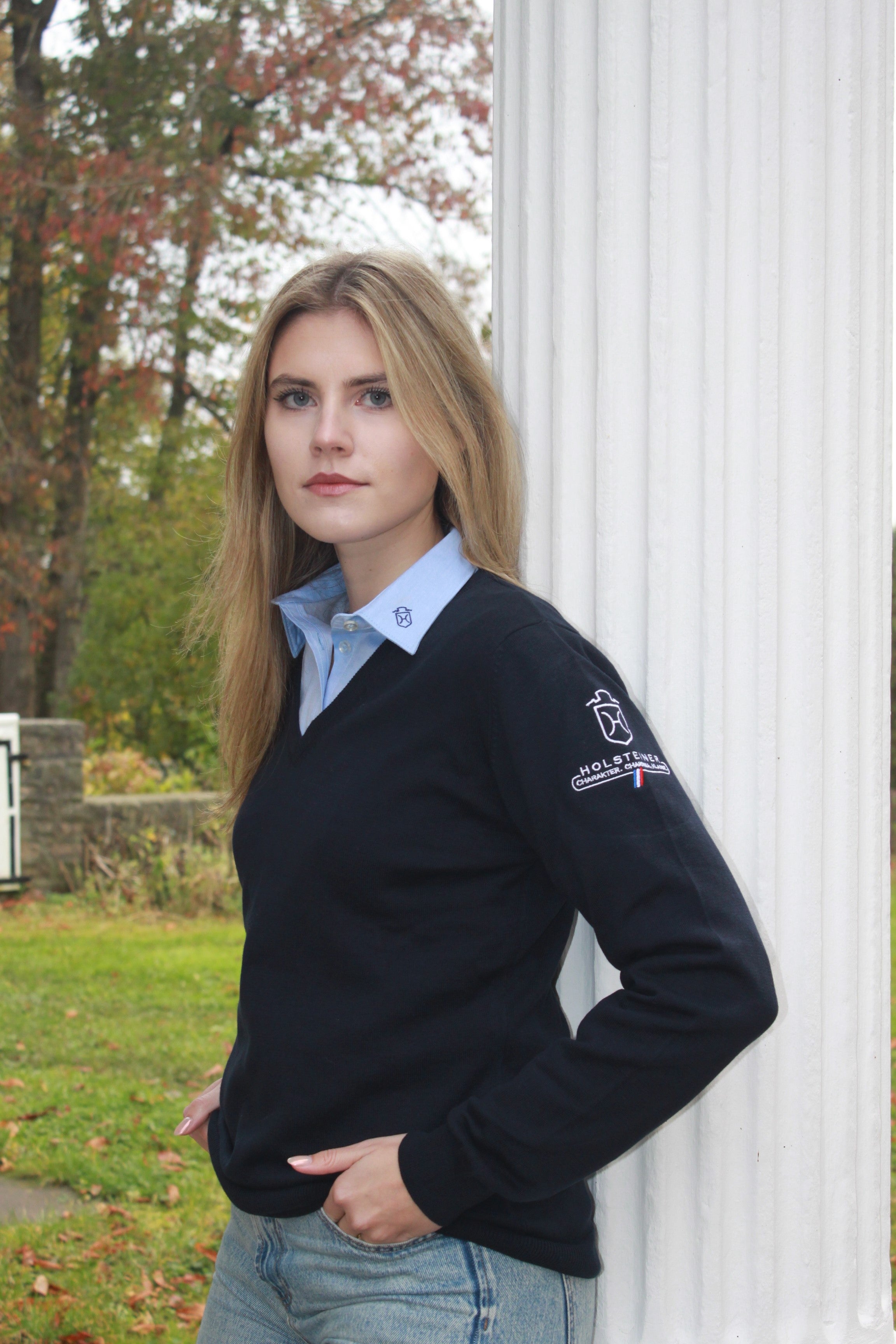 Damen Strickpullover, V-Neck